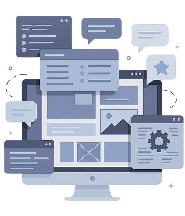 Weboldalkészítés illusztráció – modern és reszponzív weboldalak